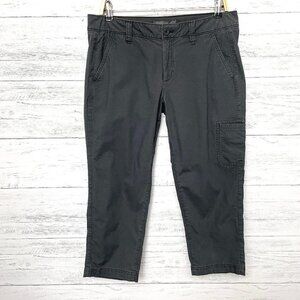 Eddie Bauer Women's Gray Cargo Crop Pants Cotton Blend size 10 length 23"